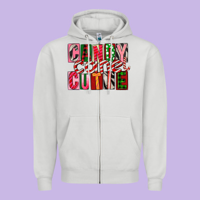 Candy Cane Cutie Zipper Hoodie Designed By Fadigitalartstudio