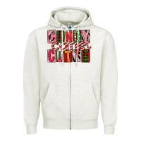 Oatmeal Heather Candy Cane Cutie Zipper Hoodie - FaDigitalArtStudio
