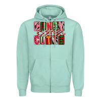 Seafoam Candy Cane Cutie Zipper Hoodie - FaDigitalArtStudio