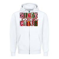 White Candy Cane Cutie Zipper Hoodie - FaDigitalArtStudio
