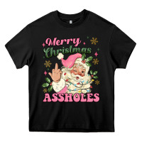 Black merry christmas assholes Heavy Core Tee - MaliasSmallBusiness
