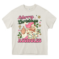 Cream merry christmas assholes Heavy Core Tee - MaliasSmallBusiness