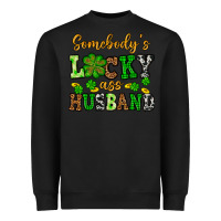 Black St. Patrick's Somebody's lucky as husband Heavyweight Sweatshirt - OliviaCreatesArt