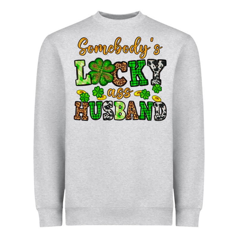St. Patrick's Somebody's Lucky As Husband Heavyweight Sweatshirt by OliviaCreatesArt | Teevron