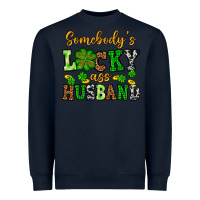 Navy St. Patrick's Somebody's lucky as husband Heavyweight Sweatshirt - OliviaCreatesArt