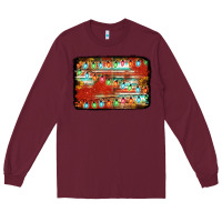 Burgundy christmas serape sunflower background Long Sleeve Tee - Jasminsmagicworld