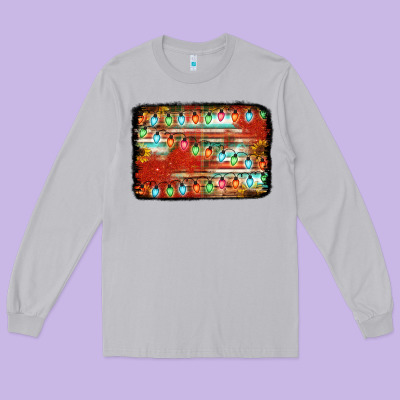 Christmas Serape Sunflower Background Long Sleeve Tee Designed By Jasminsmagicworld