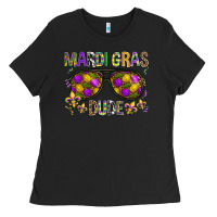 Black Mardi gras dude Ladies Tee - BundleAndBundleShop