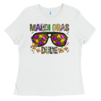 White Mardi gras dude Ladies Tee - BundleAndBundleShop