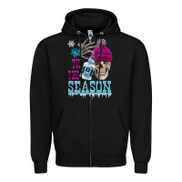 Black tis the season winter skull Zipper Hoodie - FaDigitalArtStudio