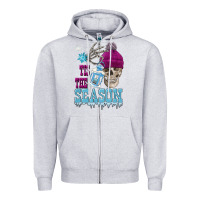 Heather Grey tis the season winter skull Zipper Hoodie - FaDigitalArtStudio