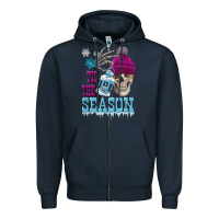 Navy tis the season winter skull Zipper Hoodie - FaDigitalArtStudio