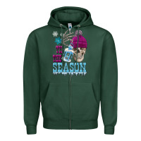 Sports Green tis the season winter skull Zipper Hoodie - FaDigitalArtStudio