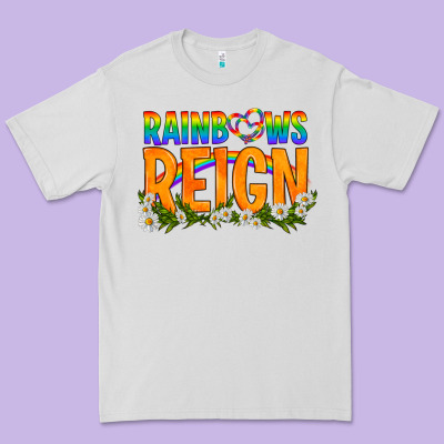 Lgbtq+ Rainbows Reign Premium Tee Designed By Bundleandbundleshop