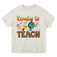 Cream ready to teach Heavy Core Tee - NancyCooperArtShop