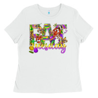 White Mardi Gras fat tuesday Ladies Tee - BundleAndBundleShop