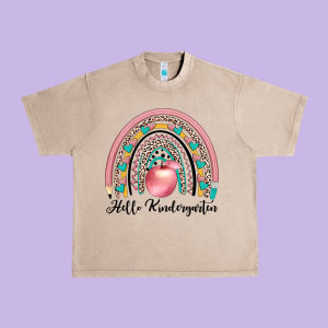 Hello Kindergarten Urban Heavy Tee Designed By Jahusdesignshop