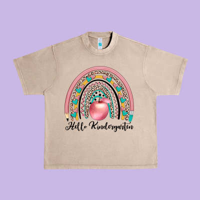 Hello Kindergarten Urban Heavy Tee Designed By Jahusdesignshop