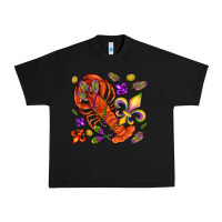 Black Crawfish and fleur de lis Urban Heavy Tee - NancyCooperArtShop