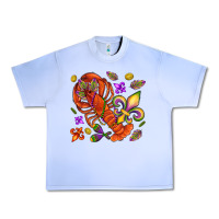 Grape Ice Crawfish and fleur de lis Urban Heavy Tee - NancyCooperArtShop