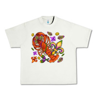 Pistachio Crawfish and fleur de lis Urban Heavy Tee - NancyCooperArtShop