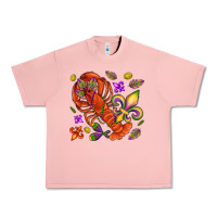Salmon Crawfish and fleur de lis Urban Heavy Tee - NancyCooperArtShop