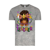 Cloud Rock mardi gras teacher afro messy bun Vintage Tee - texasbilliewilder