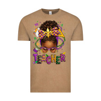 Vintage Coffee mardi gras teacher afro messy bun Vintage Tee - texasbilliewilder