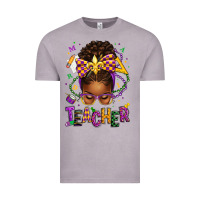 Vintage Zinc mardi gras teacher afro messy bun Vintage Tee - texasbilliewilder