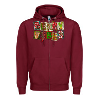 Burgundy Merry Vibes Zipper Hoodie - FaDigitalArtStudio