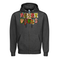 Charcoal Heather Merry Vibes Zipper Hoodie - FaDigitalArtStudio