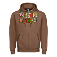 Chestnut Merry Vibes Zipper Hoodie - FaDigitalArtStudio