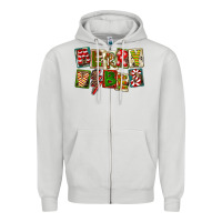Dove Grey Merry Vibes Zipper Hoodie - FaDigitalArtStudio