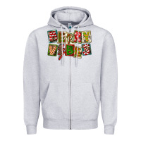 Heather Grey Merry Vibes Zipper Hoodie - FaDigitalArtStudio