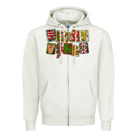 Oatmeal Heather Merry Vibes Zipper Hoodie - FaDigitalArtStudio