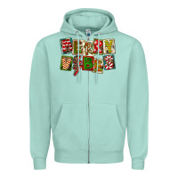 Seafoam Merry Vibes Zipper Hoodie - FaDigitalArtStudio