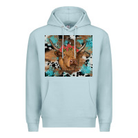 Blue Mist western roses cow Premium Hoodie - RanaPortraitStore