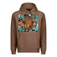 Chestnut western roses cow Premium Hoodie - RanaPortraitStore