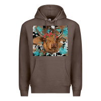 Coffee western roses cow Premium Hoodie - RanaPortraitStore
