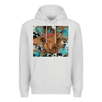 Dove Grey western roses cow Premium Hoodie - RanaPortraitStore