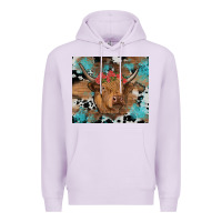 Lilac western roses cow Premium Hoodie - RanaPortraitStore