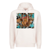 Pale Pink western roses cow Premium Hoodie - RanaPortraitStore
