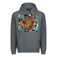 Rock western roses cow Premium Hoodie - RanaPortraitStore