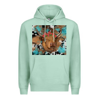 Seafoam western roses cow Premium Hoodie - RanaPortraitStore