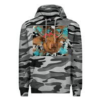 Slate Camo western roses cow Premium Hoodie - RanaPortraitStore