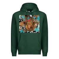 Sports Green western roses cow Premium Hoodie - RanaPortraitStore