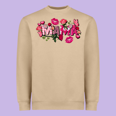 Valentine's Day Mama Heavyweight Sweatshirt Designed By Fadigitalartstudio