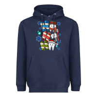 Navy ho ho ho teeth Heavyweight Hoodie - CowhideDigitalArt
