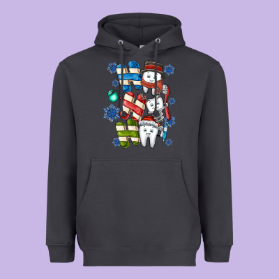 Ho Ho Ho Teeth Heavyweight Hoodie Designed By Cowhidedigitalart