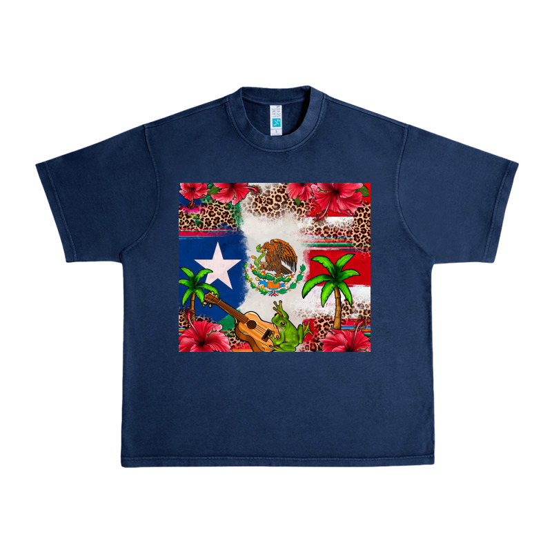 Mexican And Puerto Rico Flag Urban Heavy Tee by texasbilliewilder | Teevron